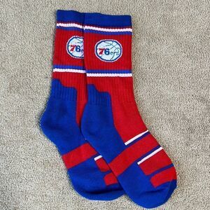 76sers NBA red and blue athletic premium crew socks